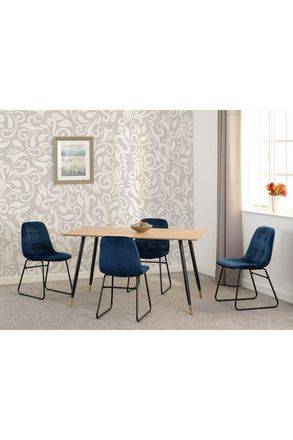 Seconique Hamilton Medium Dining Set with Lukas Chairs in Blue