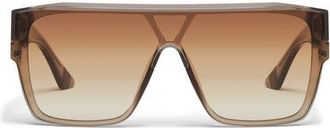 Quay Tempo 149mm Shield Sunglasses in Grey/Sepia at Nordstrom