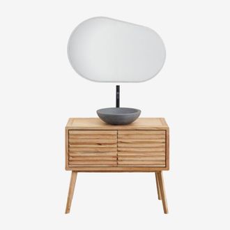 Sklum Conjunto De Mueble De Ba&ntilde;o En Madera Deleyna Sklum