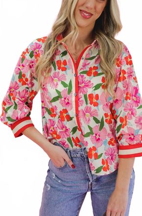 Entro Kiawah Top In Red Floral