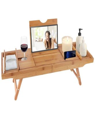 SereneLife Serenelife Home Bamboo Bathtub Caddy