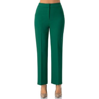 Ivonne Tailored Straight-Leg Trousers in Green at Nordstrom, Size 1430