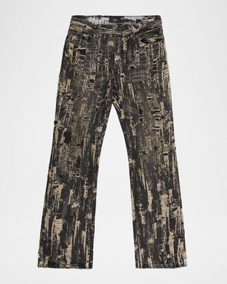Purple Men & apos;s P026 Bead Splatter Destroy Jeans
