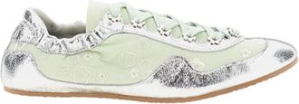 Cecilie Bahnsen Silver Mint Cbblaise Leather Nylon Sneakers