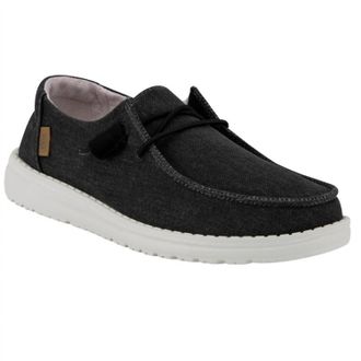 Hey Dude Womens Wendy Chambray Sneakers In Off Black