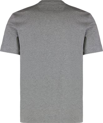 Ermenegildo Zegna Mens Round Neck Cotton T-Shirt Grey T-Shirts And Polos