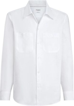 Brunello Cucinelli Linen Easy Fit Shirt With Chest Pockets