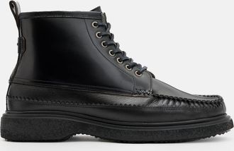 AllSaints Cow Leather Gibbs Moccasin Leather Boots, Size: UK 12/US 13/EU 46