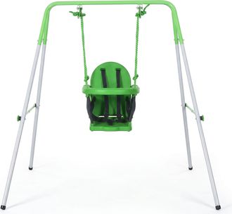 OEM Columpio Infantil Para 6-36 Meses Con Respaldo Y Cintur&oacute;n De Seguridad Para Interior Exterior 122x146x122 Cm Verde