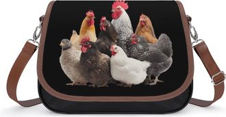 Generic Chickens Hens And Roosters Womens Crossbody Bag Fashion Shoulder Handbags Message Tote Bag with Adjustable Strap