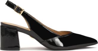 Kazar Gelakte pumps met blootgestelde hakken - Dames - Sandalen met hakken - Zwart - 37 EU - Leer - Schoenen