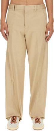 Lanvin Twisted Cotton Chino Trousers - Beige