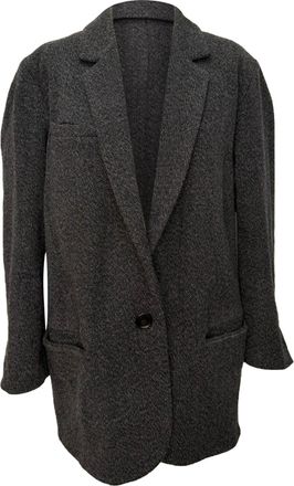 Isabel Marant Tweed Peacoat Blazer in Grey Wool