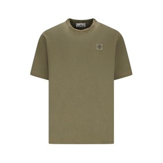 Stone Island T-Shirts, male, Green, Size: XL T-Shirt
