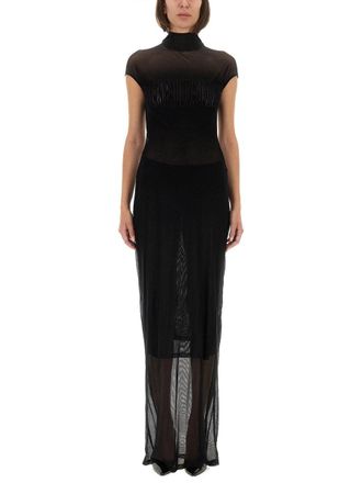 Jean Paul Gaultier Mesh Dress With Flocked Logo