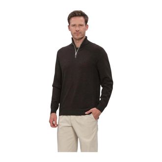 Profuomo Truien & Vesten, Heren, Bruin, XL, Wol, Heren Truien & Vesten Pullover Half Zip New Wool Blend