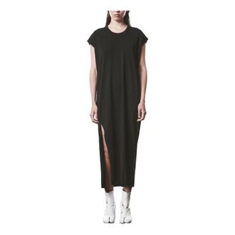 Thom Krom Midi Dresses, female, Black, S, Abito in Cotone Stretch