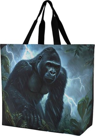 Generic Gorillas Thunder Reusable Shopping Bags Large Capacity Grocery Bag Heavy Duty Tote for Women 40x40x16cm
