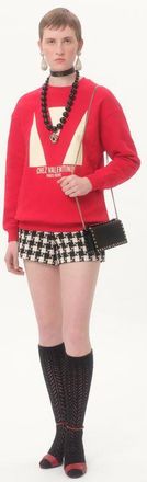 Valentino Garavani Portafoglio Con Catena Rockstud In Vitello Granato Donna NERO UNI