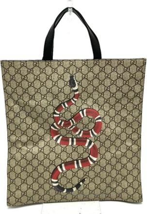 Gucci Pre-owned Tote Bags, male, Beige, Size: ONE SIZE Pre-owned Fabric gucci-bags
