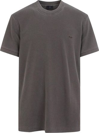 Fay T-Shirts, male, Brown, Size: XL Crew Neck T-Shirt