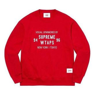 SUPREME x WTAPS Crewneck Red White SUP-FW21-339