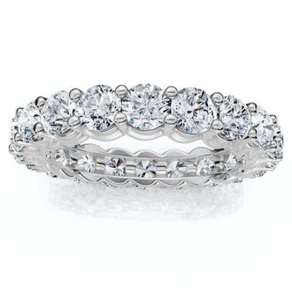 Pompeii3 3Ct U Prong Diamond Eternity Wedding Ring 14k Gold or Platinum Lab Grown EF/VS