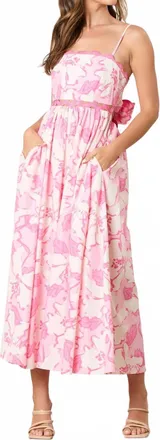Peach Love California Savannah Back Tie Maxi Dress In Pink Multi