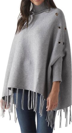 K&K Interiors Turtleneck Ponchos With Sleeves In Gray