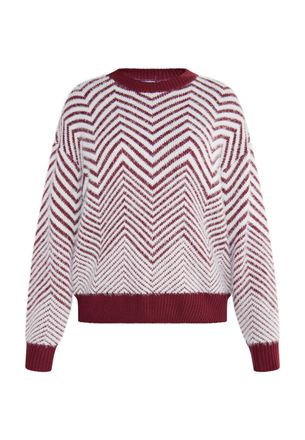 Usha Jumper Dames Donker kersenrood wit