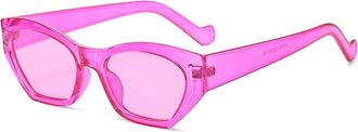 Generic Woman Small Frame Commuter Sunglasses Vacation Men Outdoor Sun Glasses(Pink)