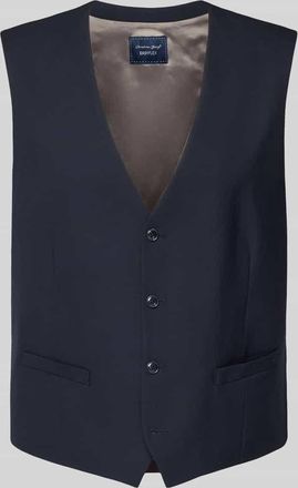 Christian Berg Anzugweste mit Knopfleiste in Marine, Größe 54