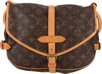 Louis Vuitton Saumur Brown Canvas Shoulder Bag (Pre-Owned)