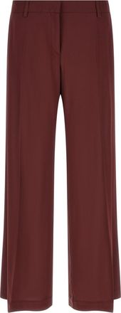 Alberto Biani Maroon Flared Flat Front Pants