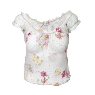 Roberto Cavalli Sheer Floral Top - 90s