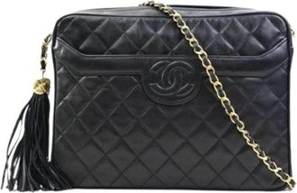 Chanel Pre-owned Leather chanel-bags - Dames - Vintage Schoudertas - Zwart - ONE Size - Leer - Vintage