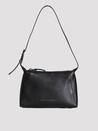 Brunello Cucinelli Black Leather Shoulder Bag