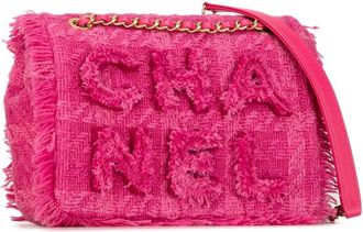 Chanel Hobo Bags - Wool Tweed Giant Logo Flap - Gr. unisize - in Rosa - für Damen