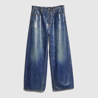 Gucci Cotton Denim Pants With Coating, Size 44 IT, Blue
