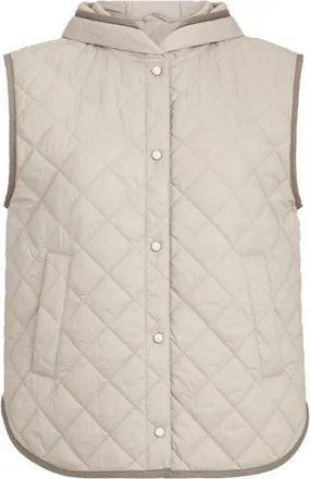 Brunello Cucinelli Grey Quilted Hood Jacket
