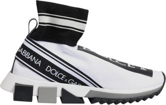 Dolce & Gabbana Schoenen, Dames, Veelkleurig, 38 EU, Polyester, Slip-On Sok Sneakers met Gekerfde Zool