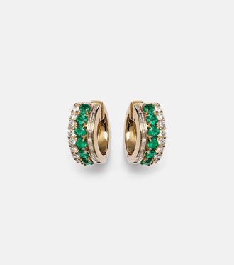Anita Ko Lola 18kt gold earrings with emeralds and diamonds
