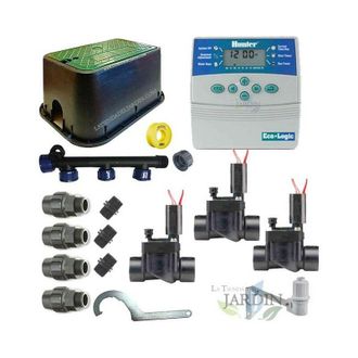 Hunter Pack Riego Autom&aacute;tico Irrigation 24v, 3 Zonas De Riego Para Tuberia De 32mm