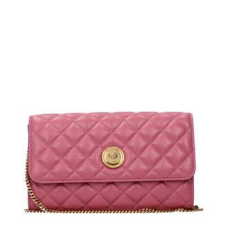 Versace Pink Leather Clutch Womens Bag
