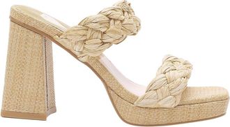 Mi.iM Womens Double Strap Raffia Heels In Natural