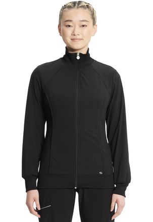 Infinity Cherokee Womens Zip Front Warm-Up Jacket, Black, XX-Small