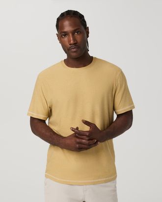 Vuori Clothing Short Sleeve Strato Tech T-Shirt - Contrast | Golden Brown Heather | Medium