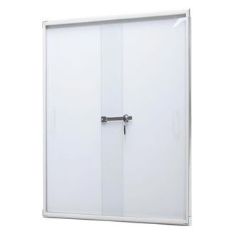 Hhg [nunca Usado] Vitrina Hhg-947, Pizarra Magn&eacute;tica, Pizarra Blanca, Tablero De Anuncios, Aluminio, Con Cerradura, Accesorios Incluidos, 96 X 66 X 9 Cm