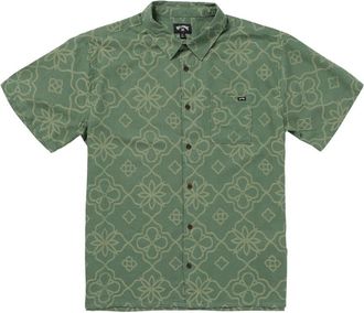 Billabong Kurzarmhemd BILLABONG Sundays Jacquard, Herren, Gr. M, US-Gr&ouml;ssen, gr&uuml;n (schwarz slate), Obermaterial: 100% Baumwolle;, Hemden Kurzarmhemd