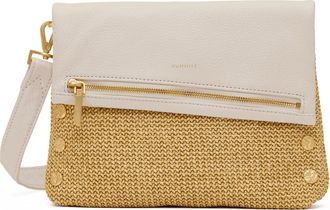 Hammitt Hammitt VIP Calla Lily White Raffia Brushed Gold Hammered Med